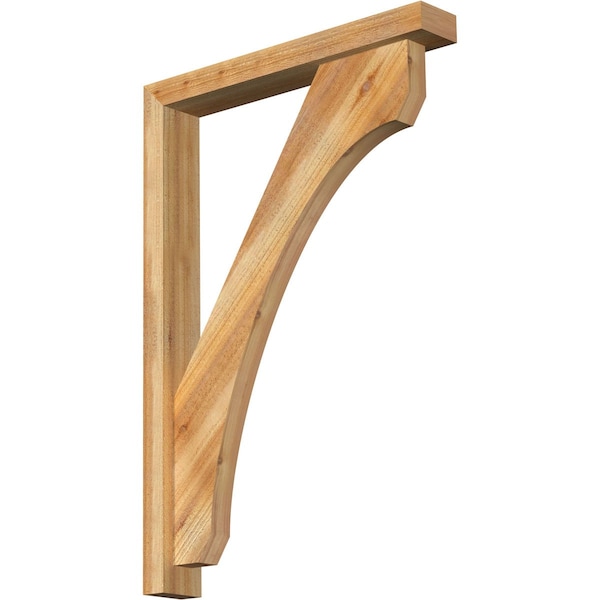 Ekena Millwork Legacy Block Rough Sawn Bracket w/ Offset Brace, Western Red Cedar, 4"W x 26"D x 38"H BKT0402X26X38LEC05RWR - main